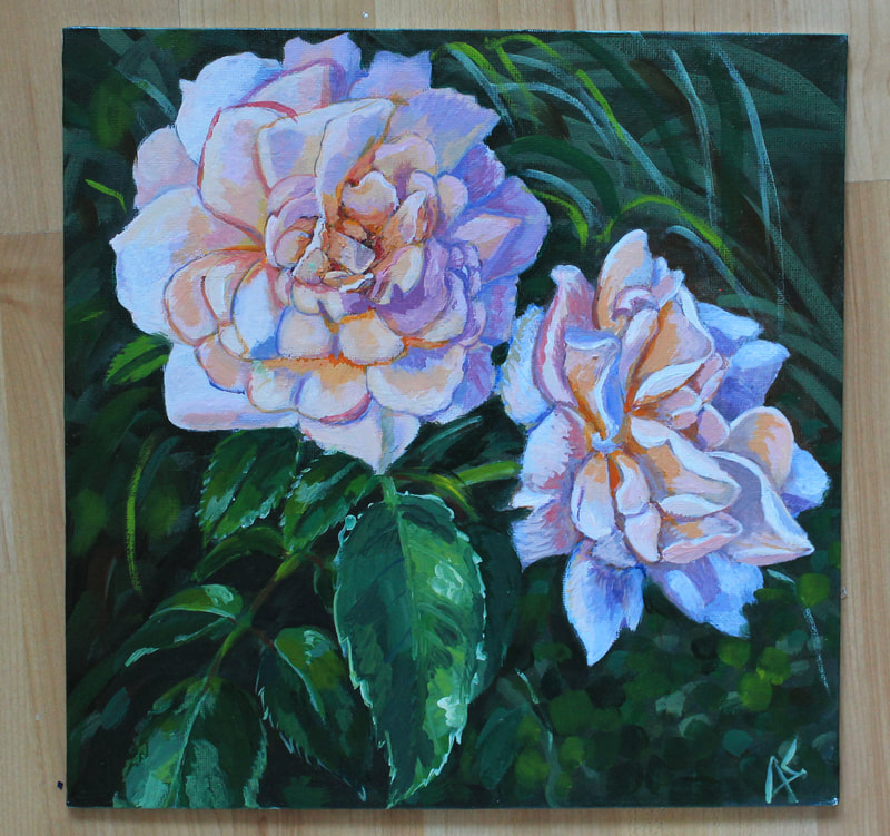 Am affordable and colorful flower painting of roses